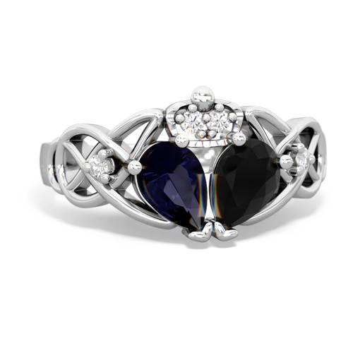 onyx-sapphire claddagh ring