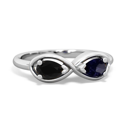 onyx-sapphire infinity ring