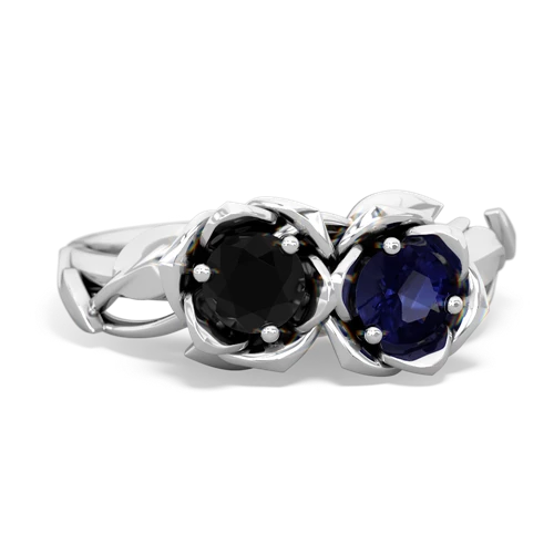 onyx-sapphire roses ring