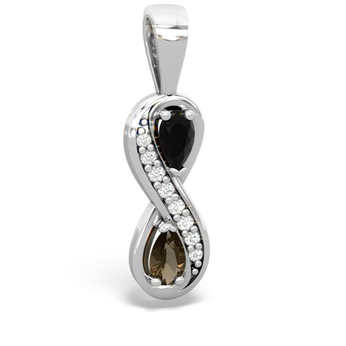 onyx-smoky quartz keepsake infinity pendant