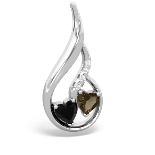 onyx-smoky quartz keepsake swirl pendant