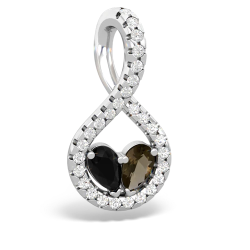 onyx-smoky quartz pave twist pendant