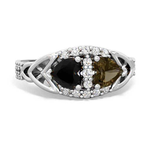 onyx-smoky quartz keepsake engagement ring