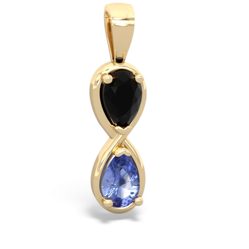 onyx-tanzanite infinity pendant