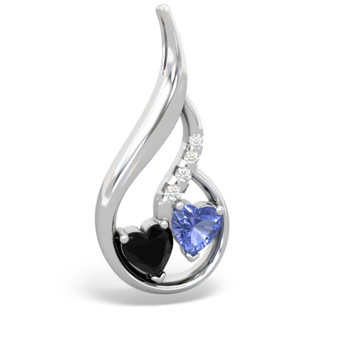onyx-tanzanite keepsake swirl pendant