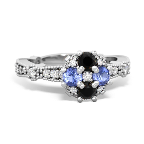 onyx-tanzanite art deco engagement ring