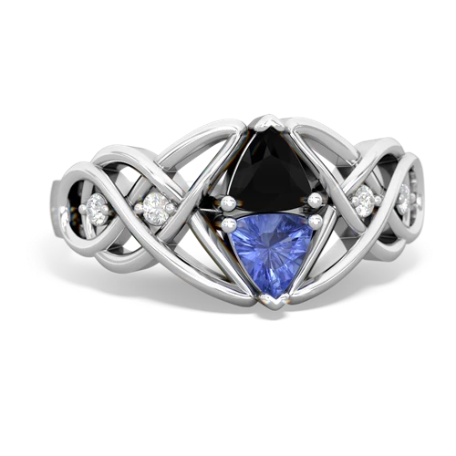 onyx-tanzanite celtic knot ring