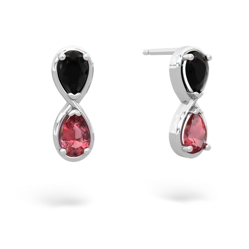 onyx-tourmaline infinity earrings