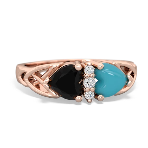 onyx-turquoise celtic ring