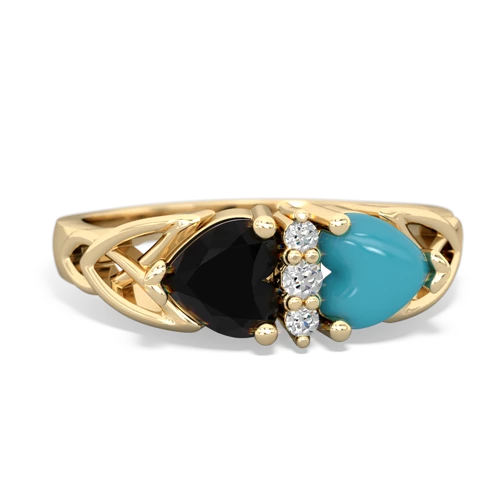 onyx-turquoise celtic ring