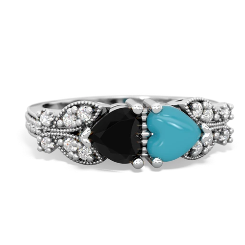 onyx-turquoise keepsake butterfly ring