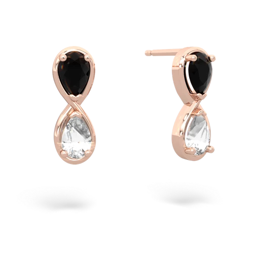 onyx-white topaz infinity earrings