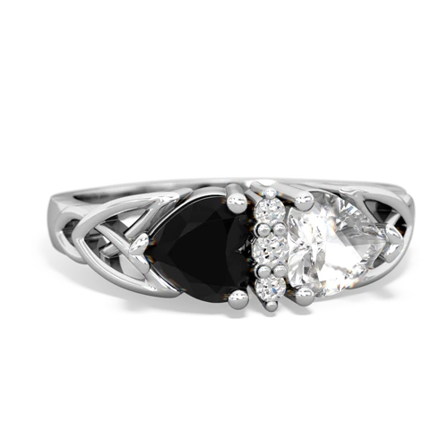 onyx-white topaz celtic ring