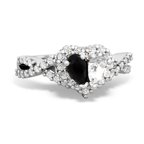 onyx-white topaz engagement ring