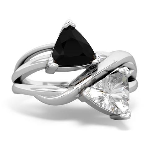 onyx-white topaz filligree ring