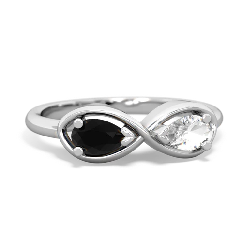 onyx-white topaz infinity ring