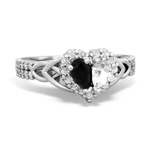 onyx-white topaz keepsake engagement ring