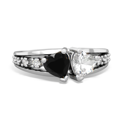 onyx-white topaz modern ring