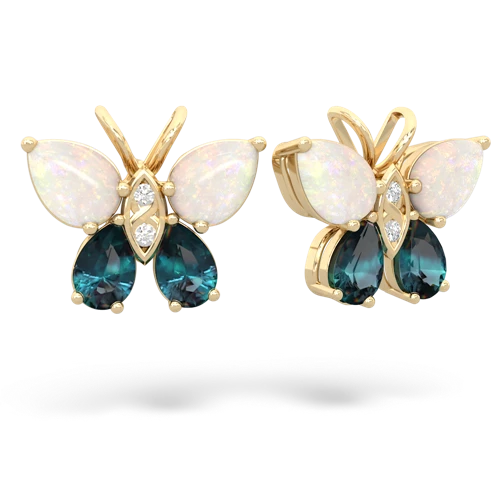opal-alexandrite butterfly earrings
