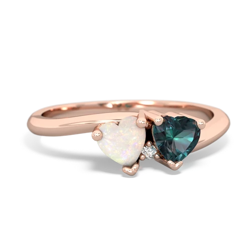 opal-alexandrite sweethearts promise ring