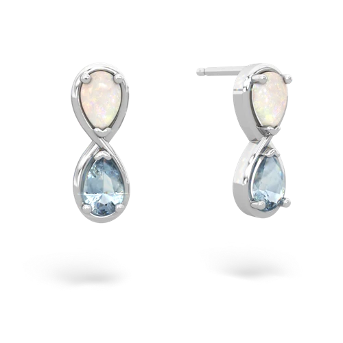 opal-aquamarine infinity earrings