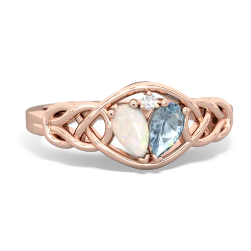 opal-aquamarine celtic knot ring
