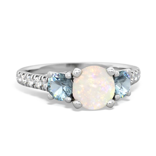 opal-aquamarine trellis pave ring