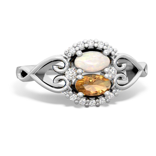 opal-citrine antique keepsake ring