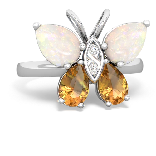 opal-citrine butterfly ring