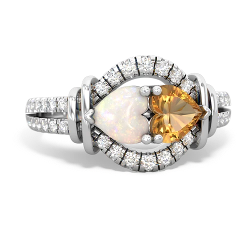 opal-citrine pave keepsake ring