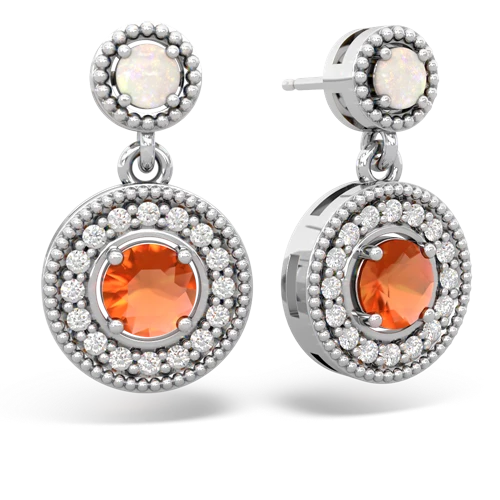 opal-fire opal halo earrings