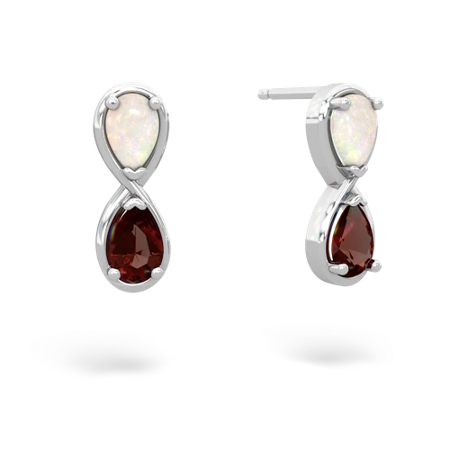 opal-garnet infinity earrings