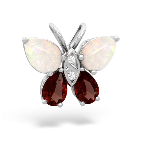 opal-garnet butterfly pendant