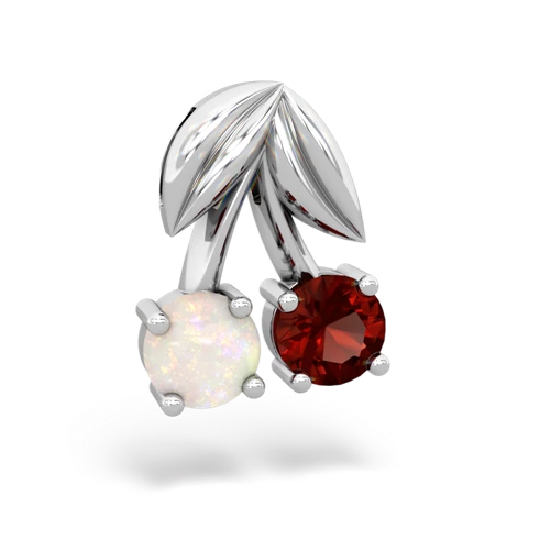 opal-garnet cherries pendant