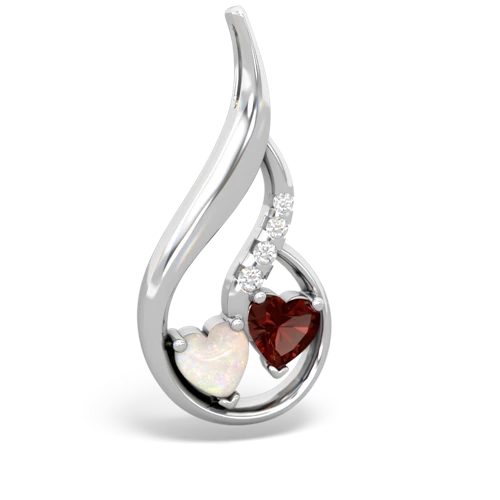 opal-garnet keepsake swirl pendant