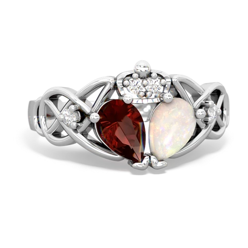 opal-garnet claddagh ring