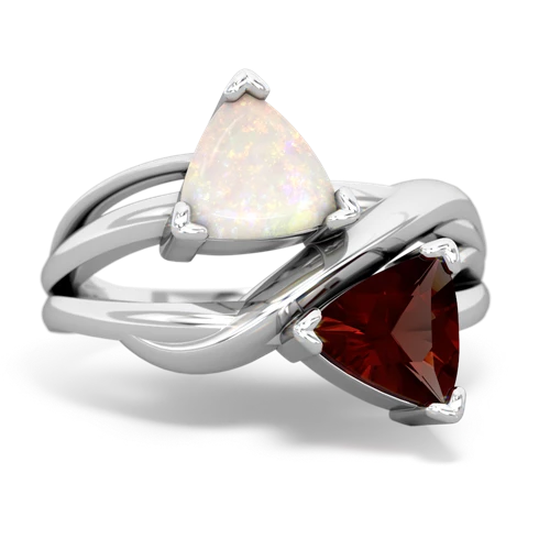 opal-garnet filligree ring