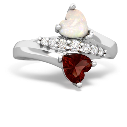 opal-garnet modern ring
