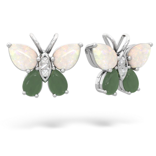 opal-jade butterfly earrings