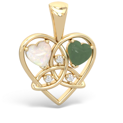 opal-jade celtic heart pendant