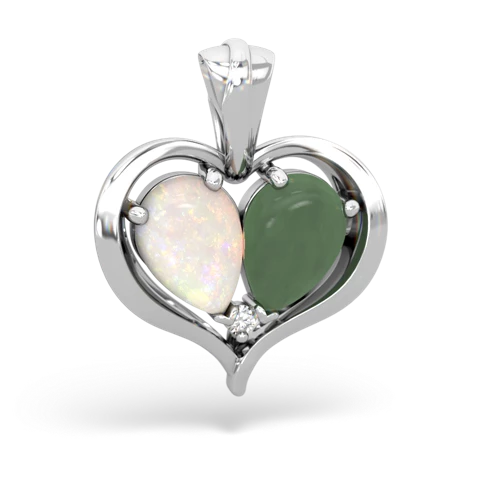 opal-jade half heart whole pendant