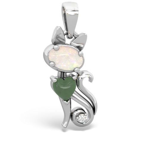 opal-jade kitten pendant