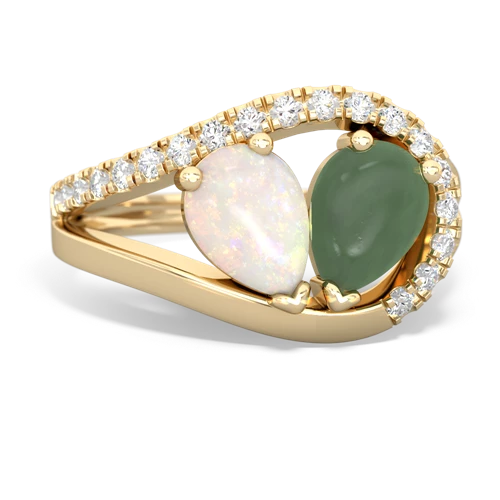 opal-jade pave heart ring