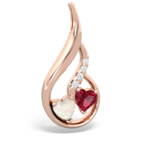 opal-lab ruby keepsake swirl pendant