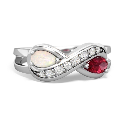 opal-lab ruby diamond infinity ring