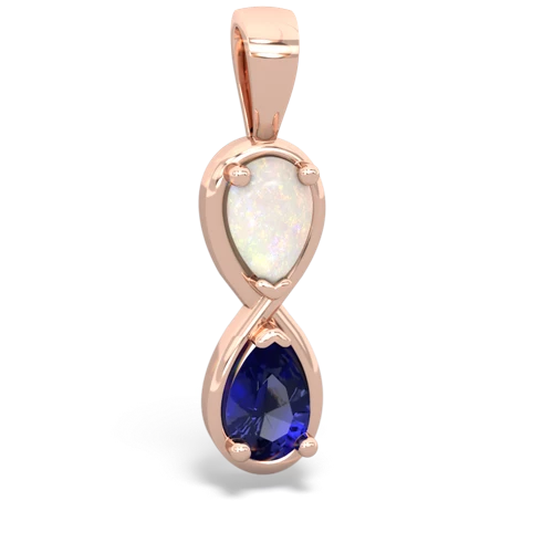 opal-lab sapphire infinity pendant