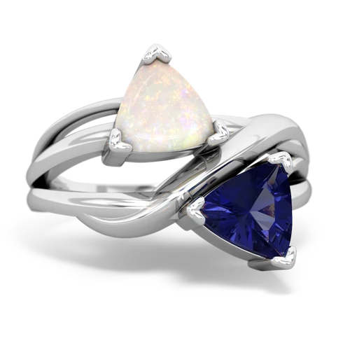 opal-lab sapphire filligree ring