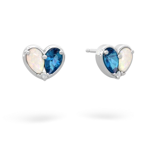 opal-london topaz one heart earrings