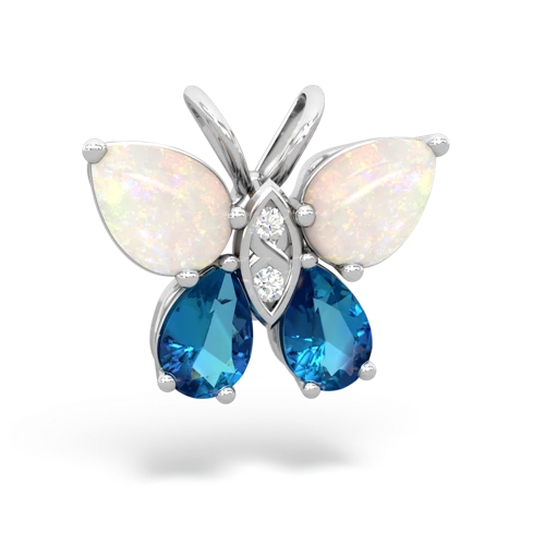 opal-london topaz butterfly pendant