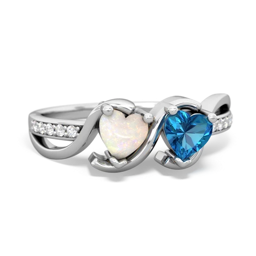opal-london topaz double heart ring